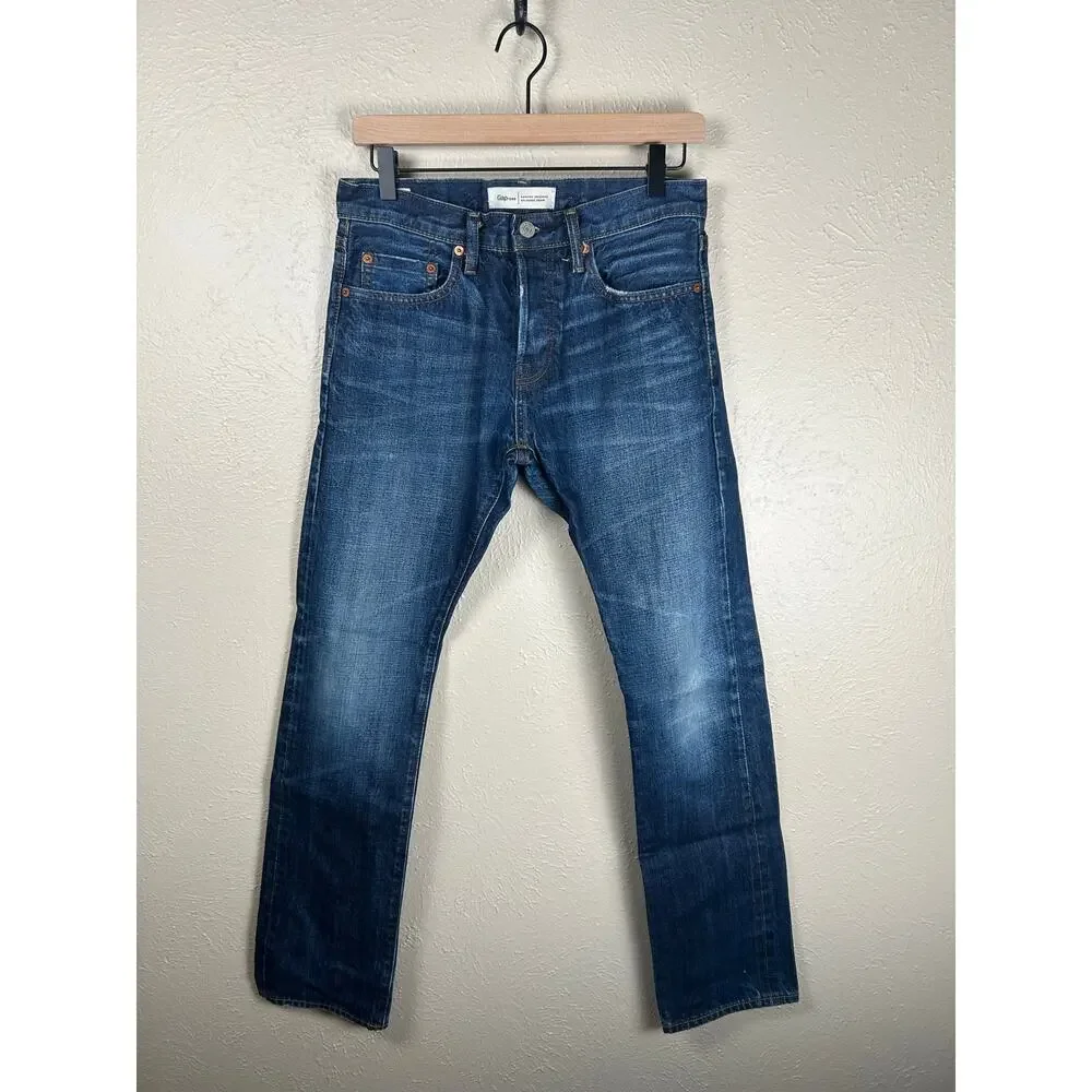 GAP Men's Size 28x30 Jeans Japanese Selvedge Denim Dark Wash Straight Leg Pants